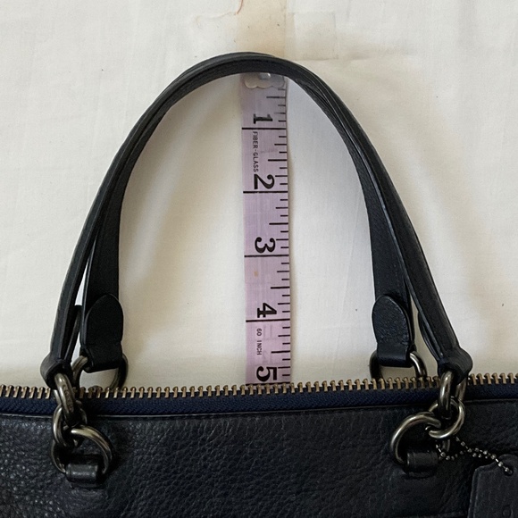 COACH Lennox 2Way Leather Tote Satchel Blue - Picture 11 of 16